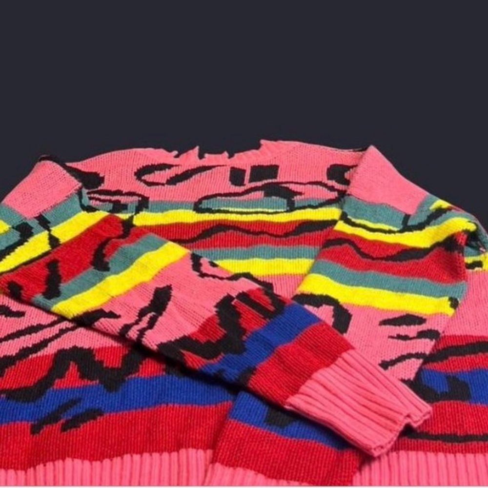 Vibrant Multicolor Crewneck Sweater for Men